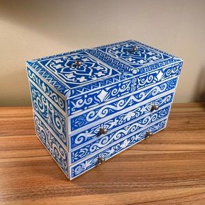 SOLD Hand-Painted Mediterranean Jewelry Box